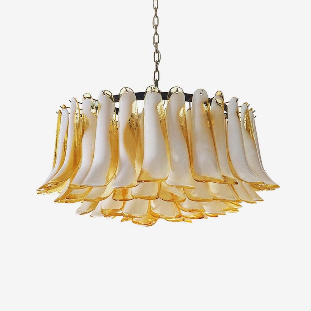 Petal Amber Murano Glass Chandelierrustic chandelier,bedroom chandelier 