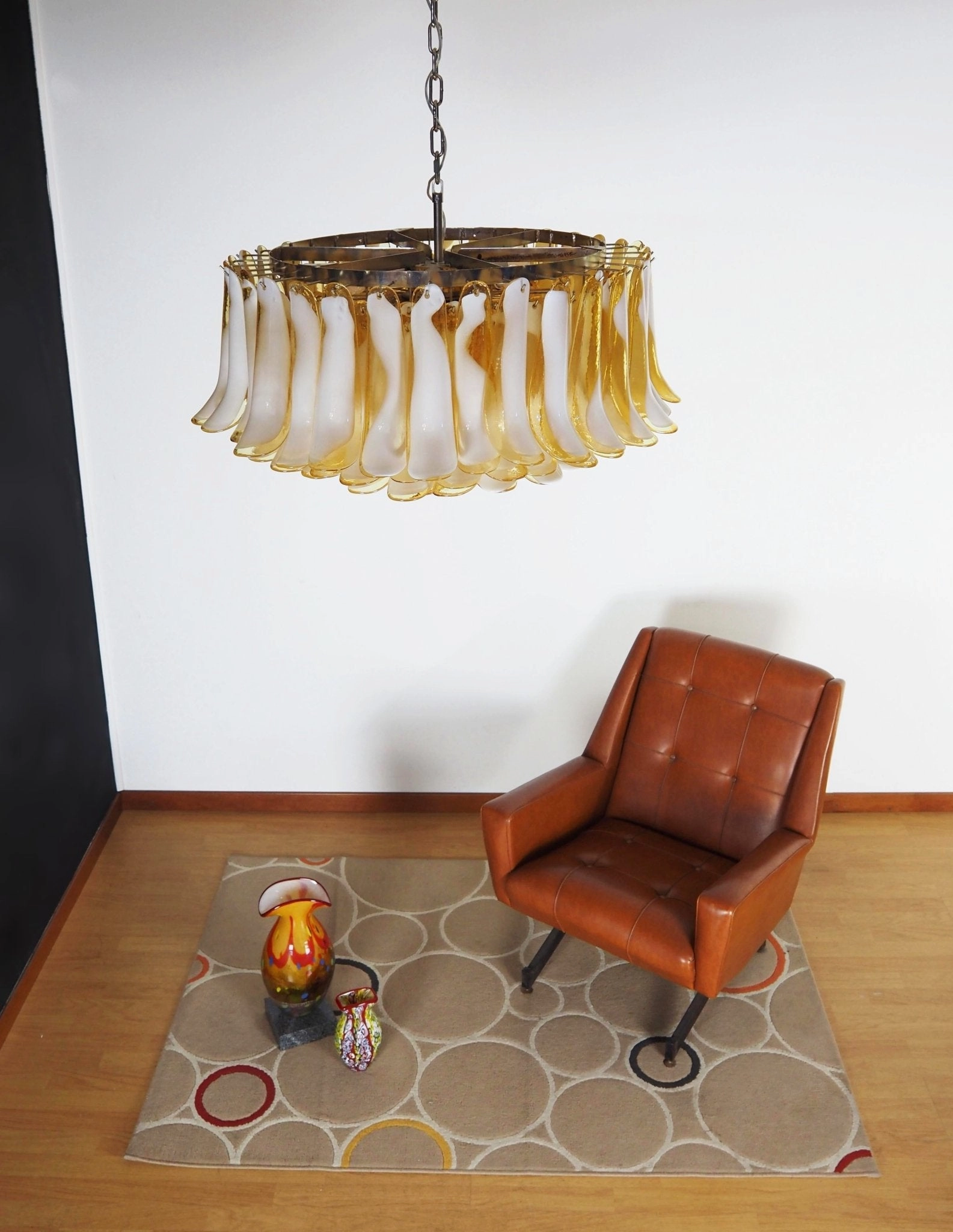 Petal Amber Murano Glass Chandelier