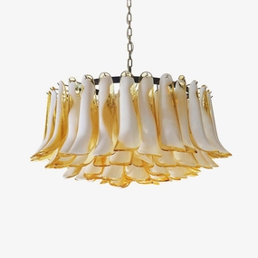 Petal Amber Murano Glass Chandelierrustic chandelier,bedroom chandelier 