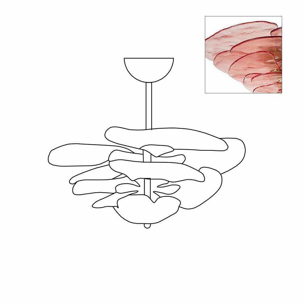 Petals Gold Murano Chandelier