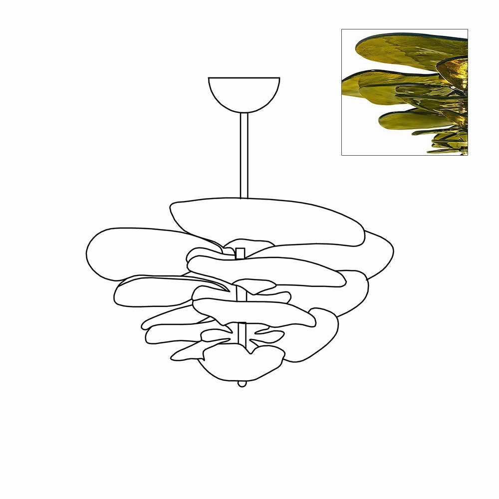 Petals Gold Murano Chandelier