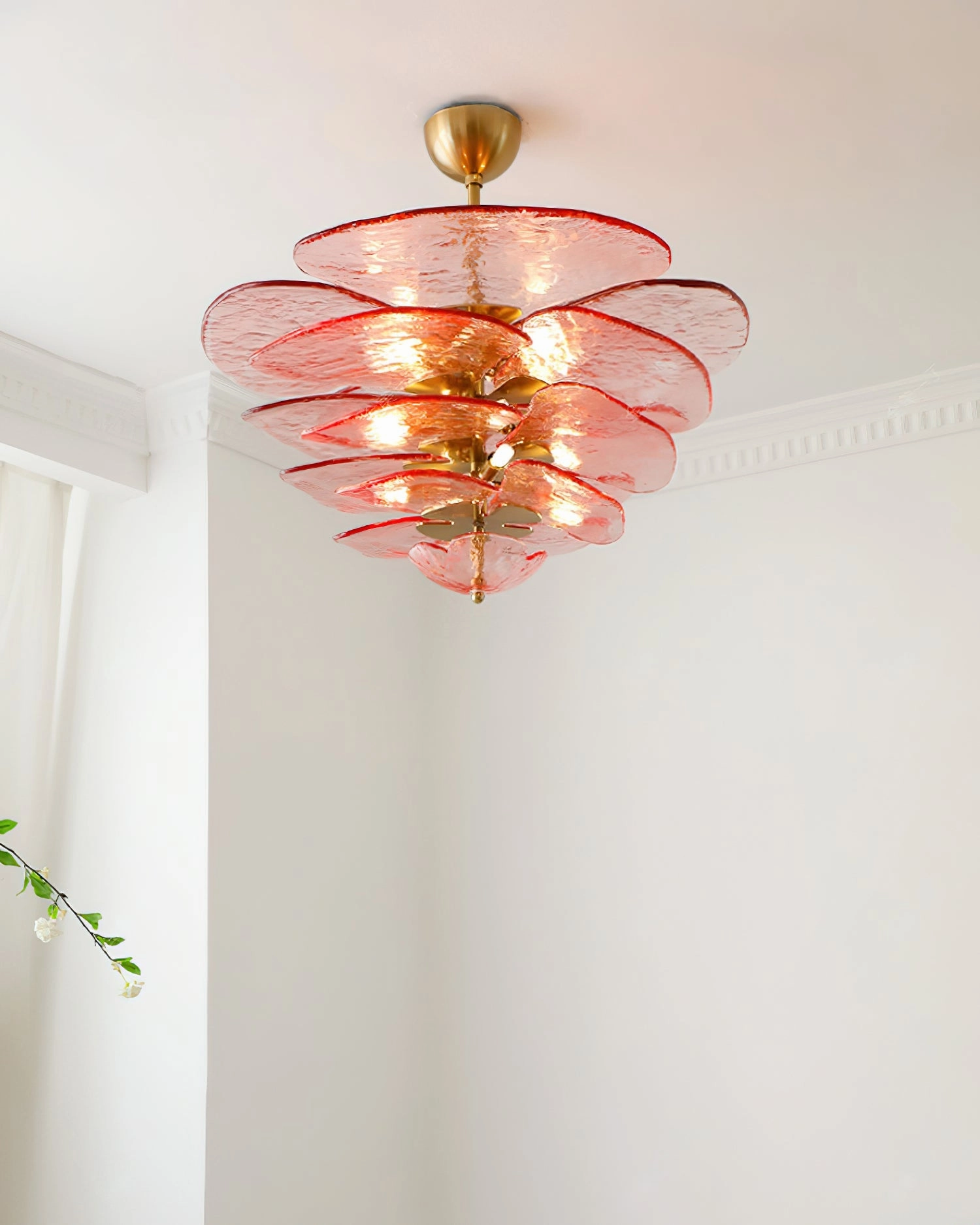 Petals Gold Murano Chandelier