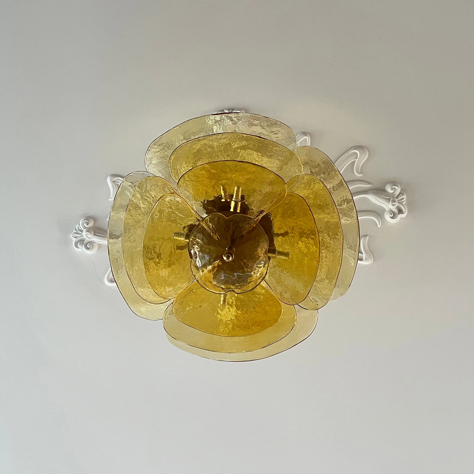 Petals Gold Murano Chandelier