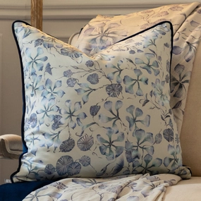 Philipa Printed Piped Cushion Bluebedding sets ,throw blankets 