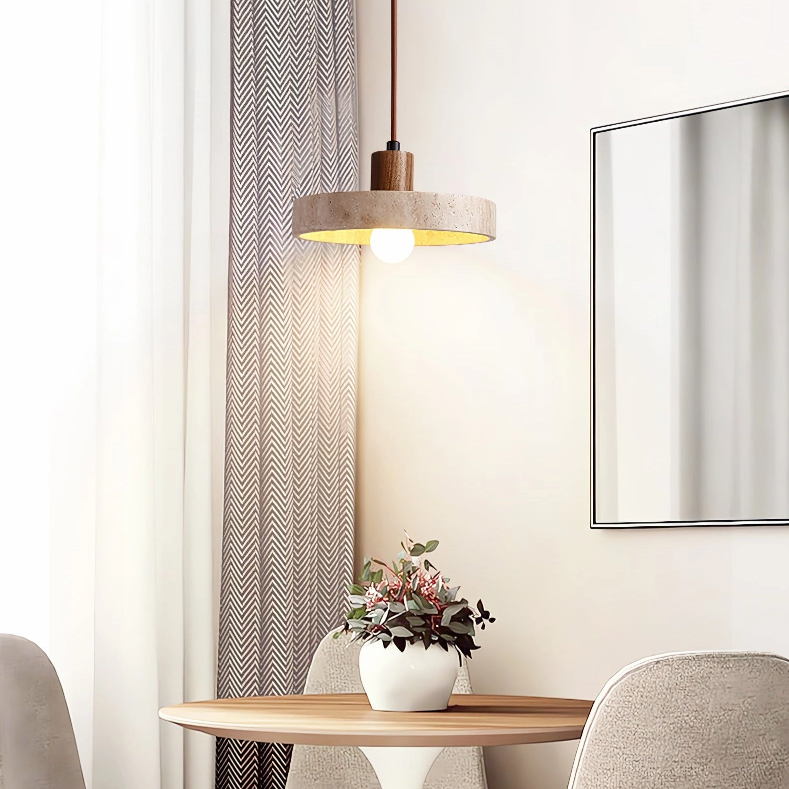 Piedra Travertine Pendant Light