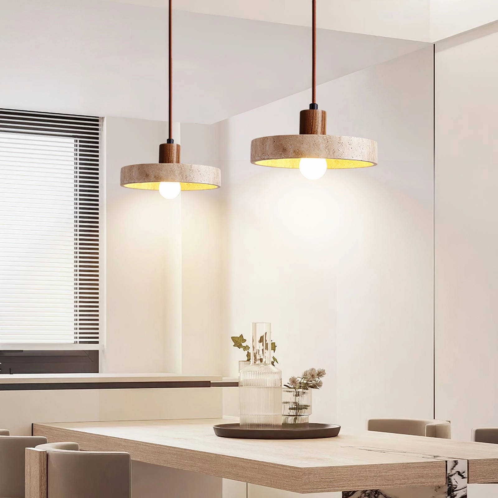 Piedra Travertine Pendant Light