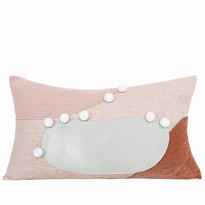 Pink and White Geometric Pattern Bed Cushion Set
