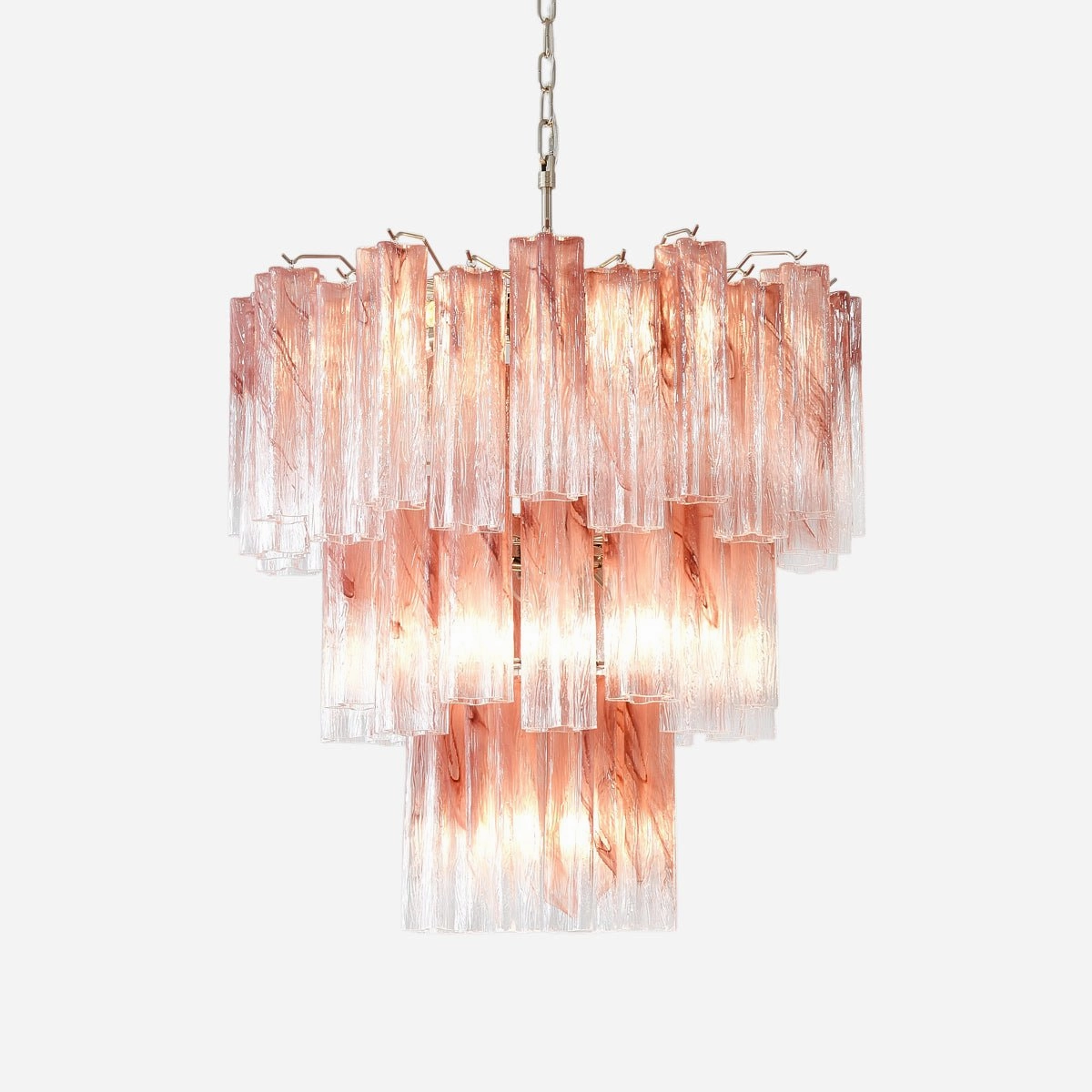 Pink Glass Tubes Chandelierrustic chandelier,bedroom chandelier 