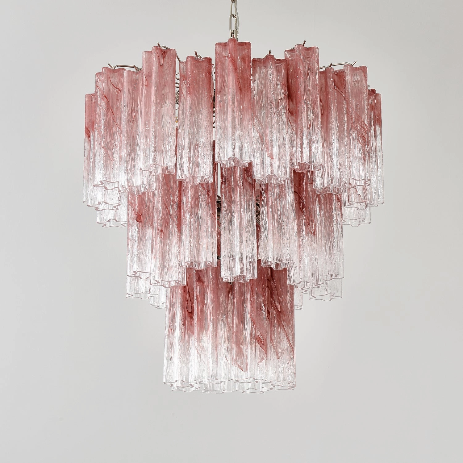 Pink Glass Tubes Chandelier