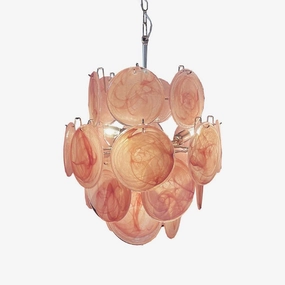 Pink Murano Disc Glass Chandelierrustic chandelier,bedroom chandelier 