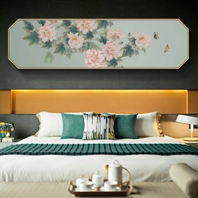Pink Peonies Wall Art With Wood Framenordic style wall decor