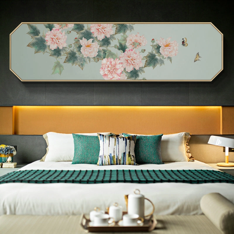 Pink Peonies Wall Art With Wood Framenordic style wall decor