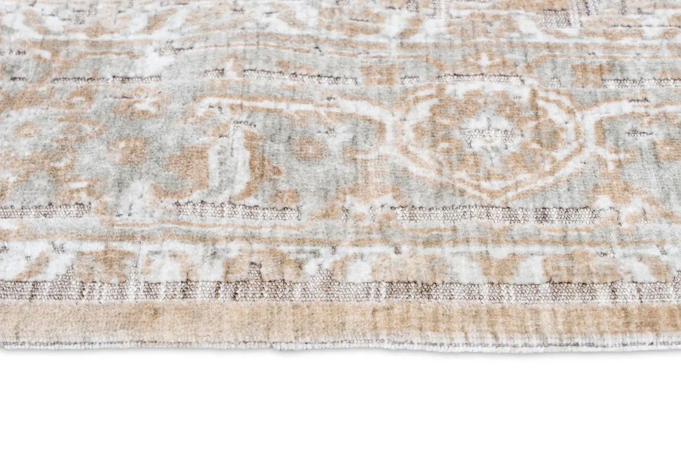 Piya Brown and Grey Traditional Distressed Rug