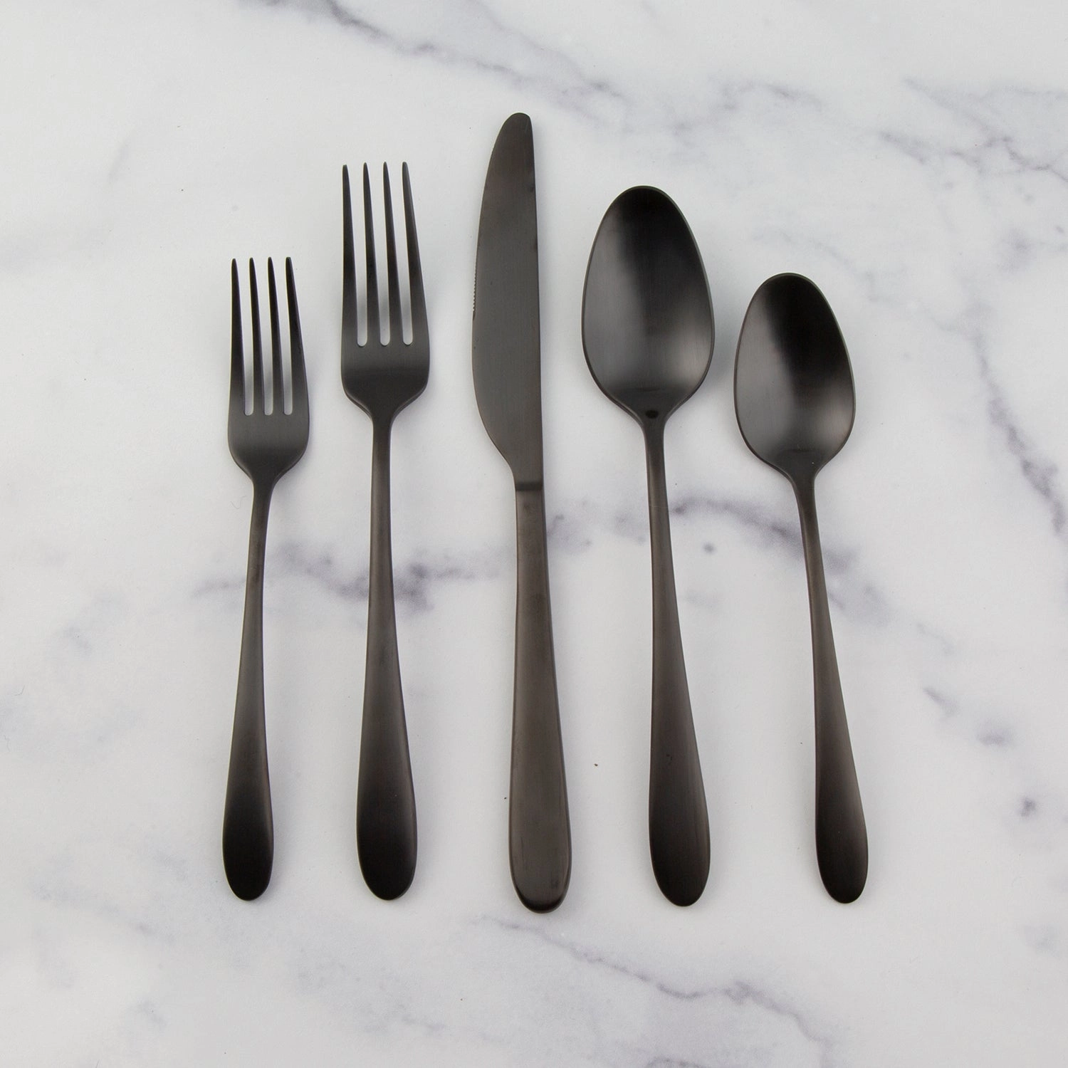 Poet Black Satin 20 Piece Flatware Set