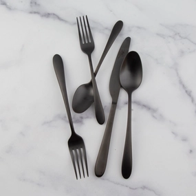 Poet Black Satin 20 Piece Flatware Seteco-friendly bamboo fiber tableware set 