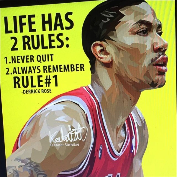 Pop Art Drawing Wall Poster NBA Basketball Player Derrick Rosemodern abstract painting decor