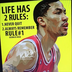 Pop Art Drawing Wall Poster NBA Basketball Player Derrick Rosemodern abstract painting decor