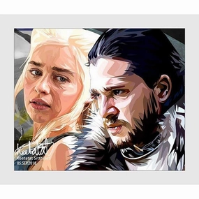 Pop Art Poster Wall Decoration Drawing Game of Thrones Jon Snow & Daenerys Targaryenmodern abstract painting decor