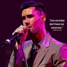 Pop Art Wall Decoration Drawing (Adam Levine - Love Me Today) modern abstract painting decor