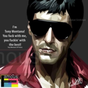 Pop Art Wall Decoration Drawing (Al Pacino - Tony Montana)modern abstract painting decor