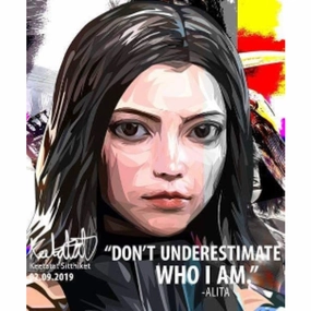 Pop Art Wall Decoration Drawing (Alita - Don't underestimate who I am)modern abstract painting decor