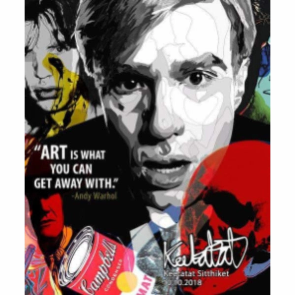 Pop Art Wall Decoration Drawing (Andy Warhol - Art is what you can get away with.) modern abstract painting decor