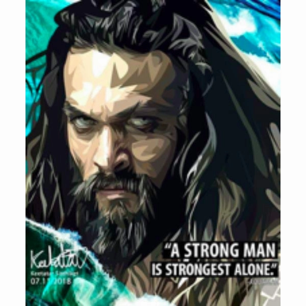 Pop Art Wall Decoration Drawing (Aquaman A strong man is strongest alone)modern abstract painting decor