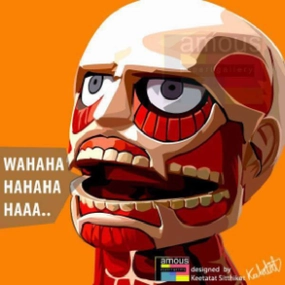 Pop Art Wall Decoration Drawing (Attack on Titan Colossal Titan)modern abstract painting decor