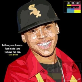 Pop Art Wall Decoration Drawing (Chris Brown) modern abstract painting decor