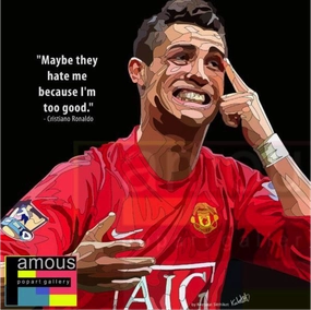 Pop Art Wall Decoration Drawing (Cristiano Ronaldo - Maybe They Hate Me)modern abstract painting decor
