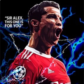 Pop Art Wall Decoration Drawing (Cristiano Ronaldo - Sir Alex) modern abstract painting decor