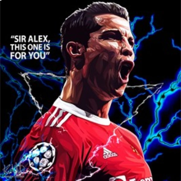 Pop Art Wall Decoration Drawing (Cristiano Ronaldo - Sir Alex) modern abstract painting decor