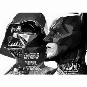 Pop Art Wall Decoration Drawing (Darth Vader VS Batman) Star Wars DCmodern abstract painting decor
