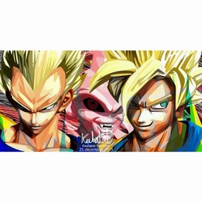 Pop Art Wall Decoration Drawing (Dragon Ball Vegeta Majin Buu Goku)modern abstract painting decor