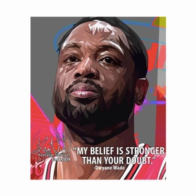 Pop Art Wall Decoration Drawing (Dwyane Wade - My belief is stronger)modern abstract painting decor