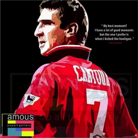 Pop Art Wall Decoration Drawing (Eric Cantona My Best Moment)modern abstract painting decor