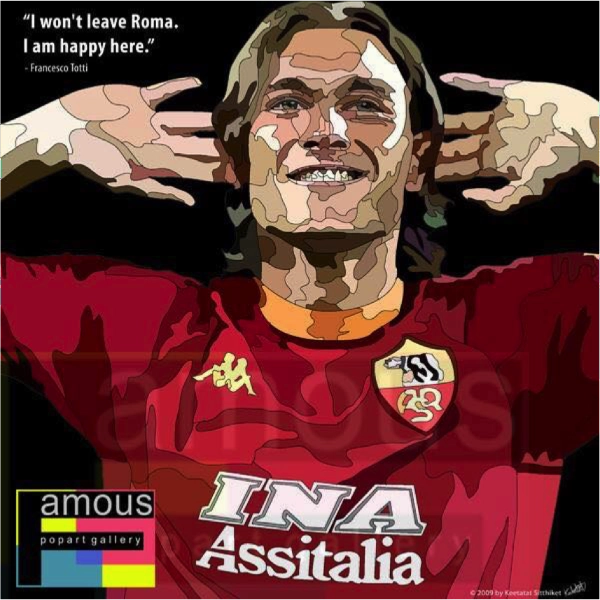 Pop Art Wall Decoration Drawing (Francesco Totti)modern abstract painting decor