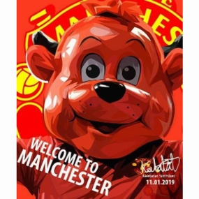 Pop Art Wall Decoration Drawing (Fred The Red - Welcome to Manchester)modern abstract painting decor