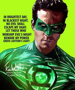 Pop Art Wall Decoration Drawing (Green Lantern)modern abstract painting decor