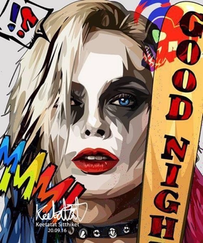Pop Art Wall Decoration Drawing (Harley Quinn Good night)modern abstract painting decor