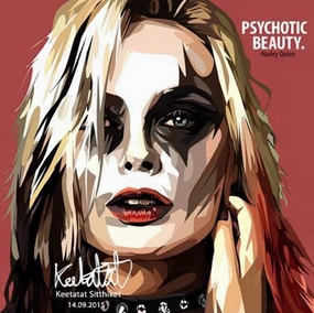 Pop Art Wall Decoration Drawing (Harley Quinn Psychotic Beauty)modern abstract painting decor
