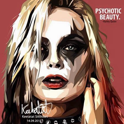 Pop Art Wall Decoration Drawing (Harley Quinn Psychotic Beauty)modern abstract painting decor
