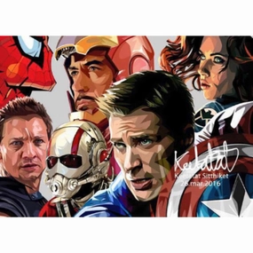 Pop Art Wall Decoration Drawing (Heroes Set 2pcs: Civil War 2pcs) Marvelmodern abstract painting decor