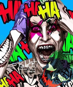 Pop Art Wall Decoration Drawing (Joker - Leto Hahaha)modern abstract painting decor
