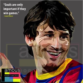 Pop Art Wall Decoration Drawing (Lionel Messi - Grey)modern abstract painting decor