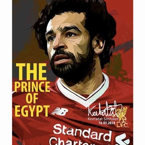 Pop Art Wall Decoration Drawing Mohamed Salah Liverpool Princemodern abstract painting decor