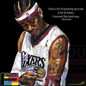 Pop Art Wall Decoration Drawing NBA Allen Iverson Blackmodern abstract painting decor