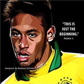 Pop Art Wall Decoration Drawing (Neymar Jr. This Is Just The Beginning)modern abstract painting decor