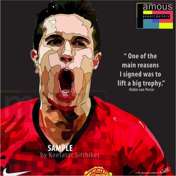 Pop Art Wall Decoration Drawing (Robin Van Persie)modern abstract painting decor