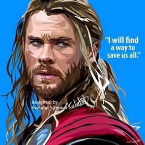 Pop Art Wall Decoration Drawing (Thor - Blue)modern abstract painting decor